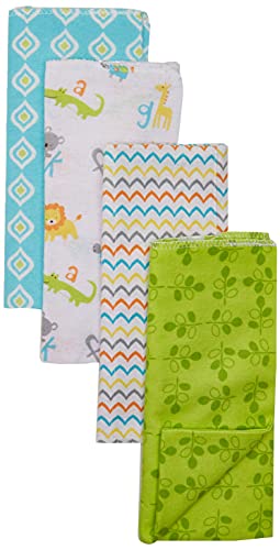 Luvable Friends Unisex Baby Cotton Flannel Burp Cloths, Abc, One Size
