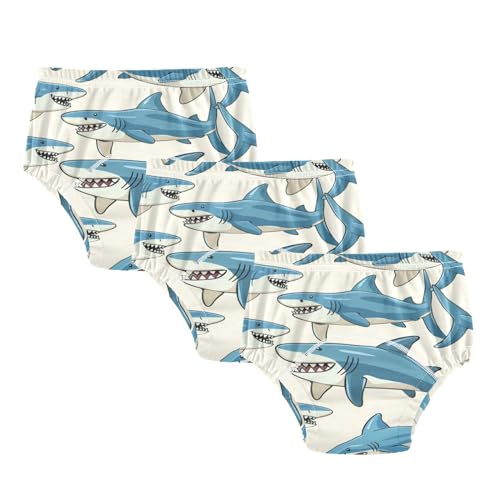 Toddler Training Pants Blue Shark 3 Packs Cotton Training Pants Training Underwear For Toddler Boy and Girls 2T