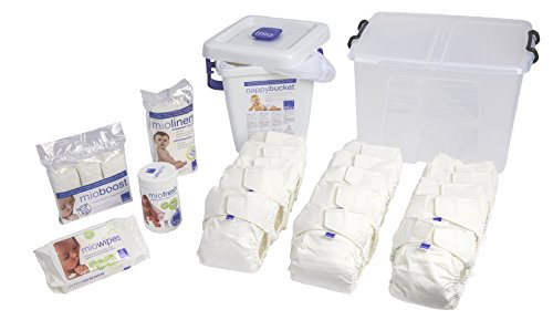 Bambino Mio, Miosolo Cloth Diaper Premium Birth to Potty Pack, OneSize, White
