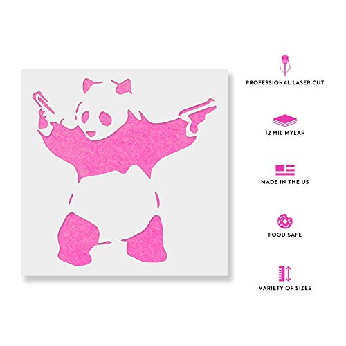 Panda with Guns Banksy Stencil - Funny Banksy Panda Stencil