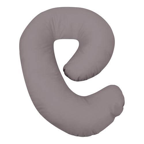 Leachco Snoogle® Mini Original Compact Side Sleeper Body Pregnancy/Maternity Pillow with a Sham-Style Removable Cover - Shadow Gray