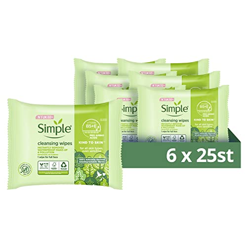 Kind to Skin Cleansing Face Wipes UK's #1 facial skin care brand* for sensitive skin 6x 25 pack