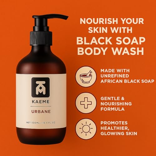 KAEME URBANE BLACK SOAP BODY WASH-Handmade|Body Wash|Shampoo| Hair|Face Wash|Exfoliant|Moisturizer|Make-up Cleanser|All Hair|Sulfate- Free|Eczema|Acne