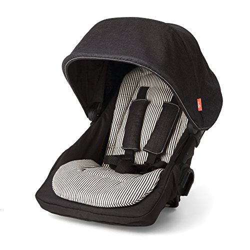 Austlen Entourage Second Seat Liner: Washable Baby Stroller Accessories Cushion - Black Striped
