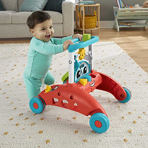 Fisher-Price ​​ 2-Sided Steady Speed Walker, car-Themed Baby Walker with 2 Sides of Interactive Activities and Learning Songs​ and Sounds, UK English Edition, HJP47