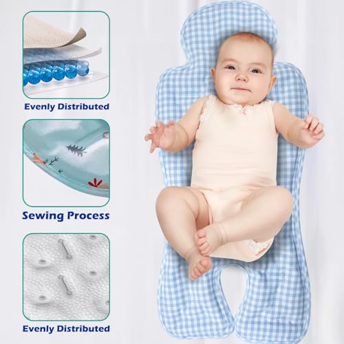 TinyLiu Cozy Cradle Arm Pillow Baby Summer Pillow Breastfeeding Pillow, Baby Nursing Pillow Comfy Cradle Nursing Arm Pillow Baby Feeding Nursing Pillow for Moms Ice Sleeve Pillow (Blue Grid)