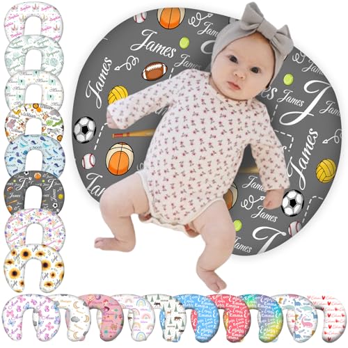 Baby Nursing Pillow Cover, Custom Personalized Breastfeeding Pillowcase with Name, Customized U-Shaped Removable Nursing Covers for Breastfeeding Pillows, Custom Gift for Infant Baby Boys and Girls