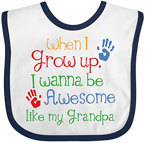 inktastic Awesome Like My Grandpa Baby Bib White and Navy 1981f
