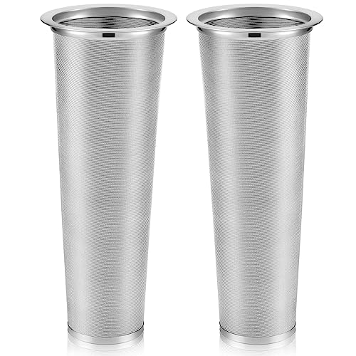2 Pcs Cold Brew Coffee Filter Stainless Steel Filter Coffee Tea Infuser Strainer Canning Jar Mesh for Wide Mouth Mason Canning Jar, Iced Tea Maker (2 Quart)