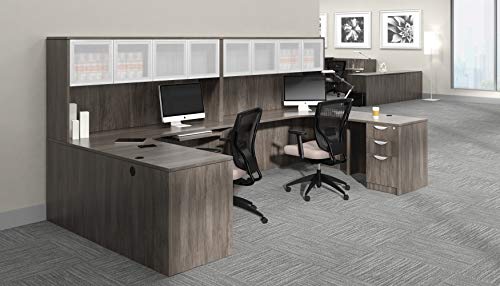 GOF 1 Person Workstation Cubicle (6'D x 6'W x 4'H) / Office Partition, Room Divider (Desk Only, Artisan Grey)