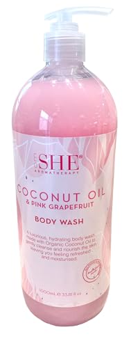 Om She Aromatherapy PINK GRAPEFRUIT Scented Shower Body Wash w/Coconut Oil 33.8 oz