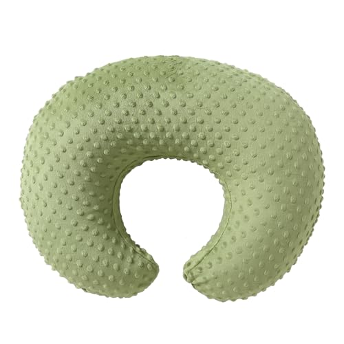 QUENESS Nursing Pillow Cover Breastfeeding Pillow Cases Plush Dot Slipcover (Sage)