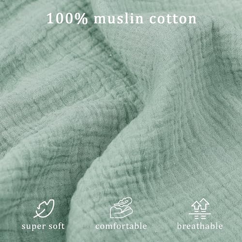 Hooyax Muslin Baby Lounger Cover 2 Pack, Organic Removable Lounger Slipcover for Newborn, Baby Padded Lounger Infant Floor Seat Covers for Boys Girls (Light Green & Leaf)