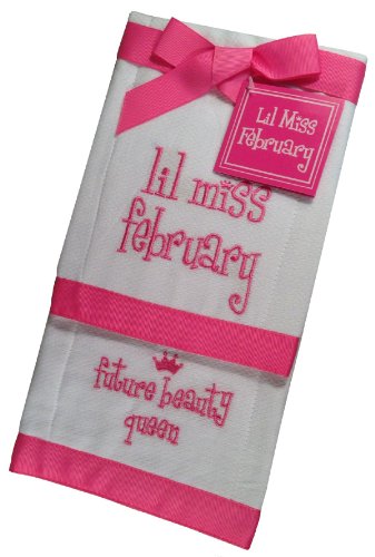 Lil Miss February Future Beauty Queen Baby Burp Cloths - Set of 2