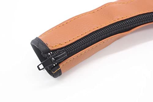 MINILUJIA Soft Smooth Leather Bumper Handlebar Sleeve Protect Case for Baby Stroller Dustproof Protect Cover with Zipper Close One Pair