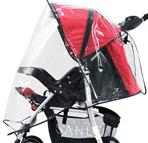 Rain & Wind Shield Transparent Baby Stroller Cover for Travel Stroller Rin Cover Universal No Window Clear2
