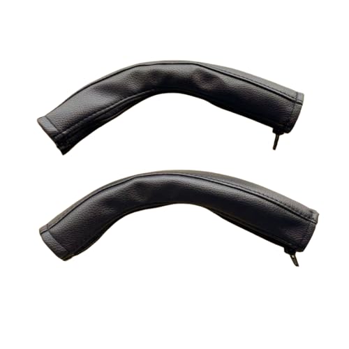 MINILUJIA Soft Smooth Leather Bumper Handlebar Sleeve Protect Case for Baby Stroller Dustproof Protect Cover with Zipper Close One Pair