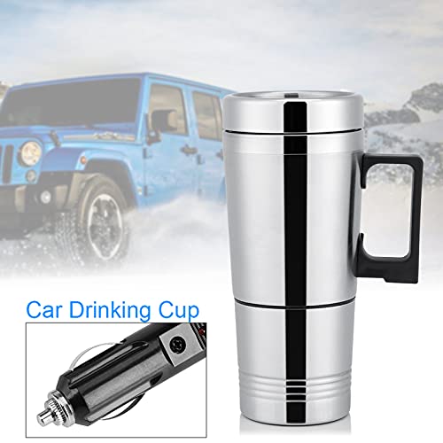 Alvinlite Heated Travel Mug Electric Car Cup Travel Heating Cup 300ml 24V Coffee Heater Mug Car Heater Coffee Warmer Stainless Steel for Water Coffee Milk electric car