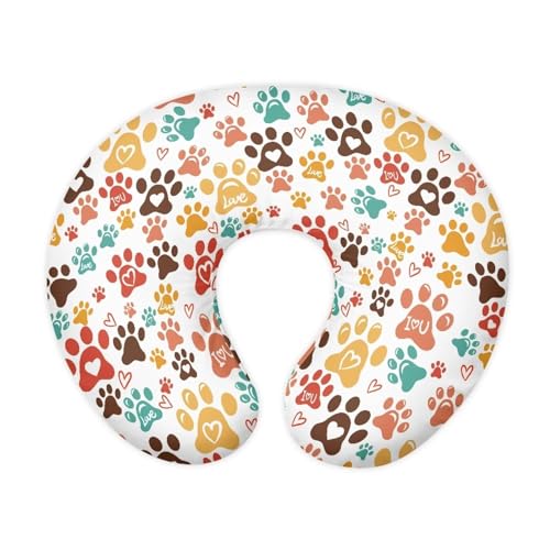 Mintulipy Nursing Pillow Cover with Hidden Zipper Colorful Dog Paw Skin Friendly for Moms/Baby Nursing Pillow Cover Stretchy Removable Cover for Breastfeeding Pillows