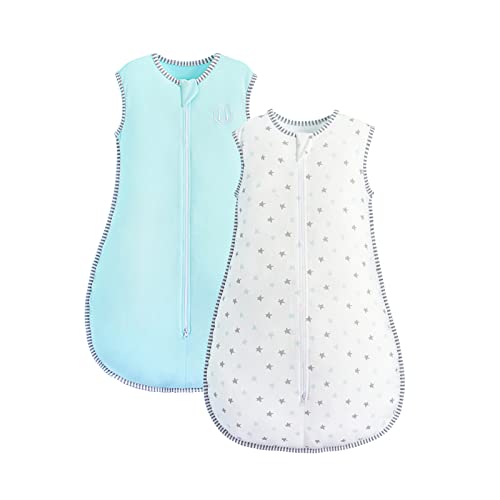 insular Wearable Blanket 2 Pack Cotton Baby Sleep Sack with 2-Way Zipper for Boys Girls Unisex, Medium(6