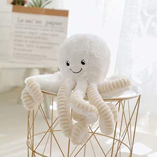 JOSON Cute Octopus Plush Toys, Soft Octopus Stuffed Animals, Girls and Boys Adult Birthday (16 Inch, White)