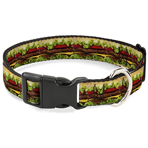 Buckle-Down Plastic Clip Collar - Hamburger Vivid