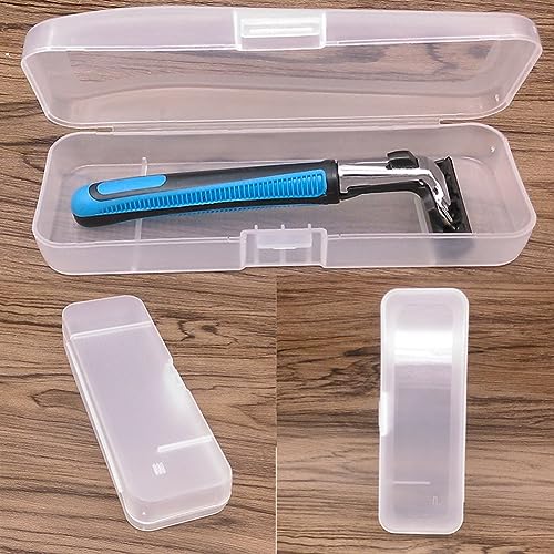 JJLFresheners White Transparent Shaving Box for Shaver Razor,Razor Protector Plastic Box Cover Container Storage for Manual Razor System