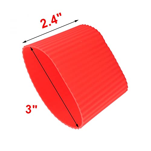 uxcell Silicone Nonslip Glass Bottle Mug Cup Sleeve Protector Cover Red