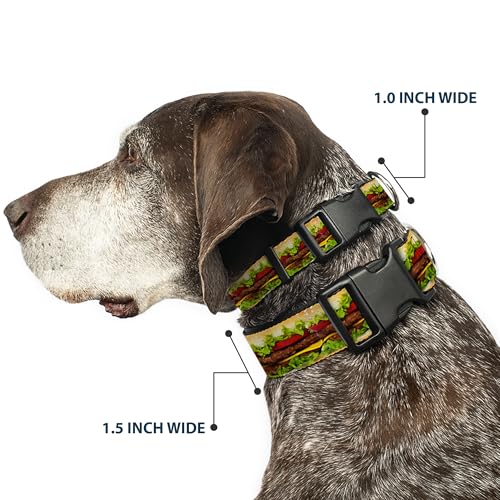 Buckle-Down Plastic Clip Collar - Hamburger Vivid