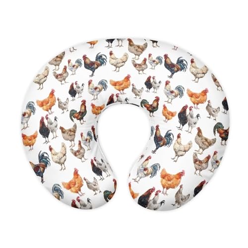Mintulipy Nursing Pillow Cover with Zipper Covers Roosters Soft Breastfeeding Cover for Nursing Pillow Unisex Nursing Pillow Slipcovers Machine Wash & Quick Dry
