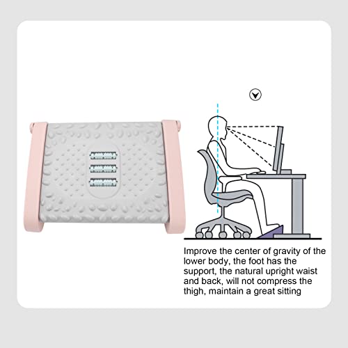 Foot Rest 6 Height Adjustable Under Desk Footrest Ergonomic Foot Stool for Under Desk at Work with Massage Texture and Roller for Office ()