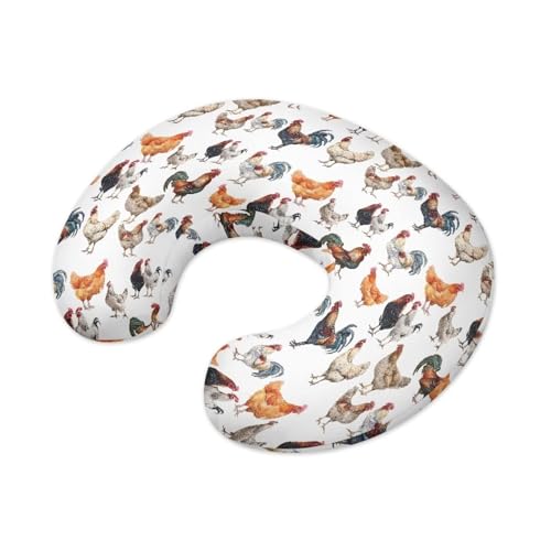 Mintulipy Nursing Pillow Cover with Zipper Covers Roosters Soft Breastfeeding Cover for Nursing Pillow Unisex Nursing Pillow Slipcovers Machine Wash & Quick Dry