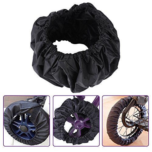 4Pcs/Set Baby Carriage Dust Cover Stroller Wheel Black Accessories for Child Kid Baby(L)