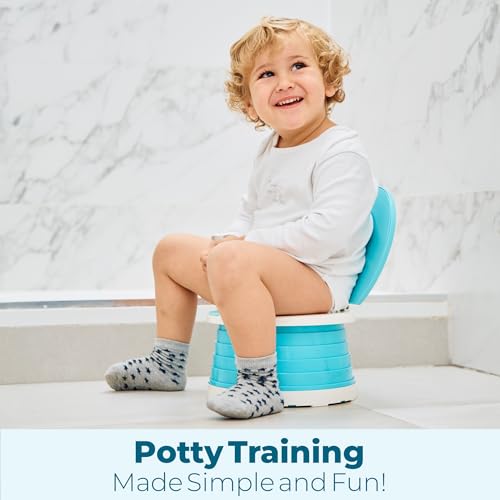 Portable Potty, Travel Potty Training For Car, Collapsible Toddler potty Chair - Blue