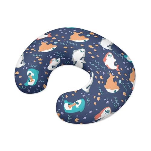 Panskyllis Cartoon Shark Nursing Pillow Detachable Newborn Original Breastfeeding Slipcover Case and Positioner Washable Head Support Protector Cushion Essential with Hidden Zipper Easy Care