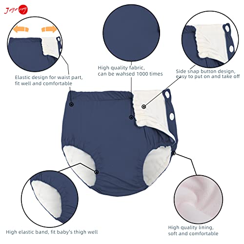 Joyo roy 2 Pcs Reusable Swim Diapers Snaps Unisex Baby Swim Diaper Size 2 Waterproof Toddler Swimming Diaper 2T Soft Washable Baby Boy and Girl Water Diapers Medium for Swimming Lesson