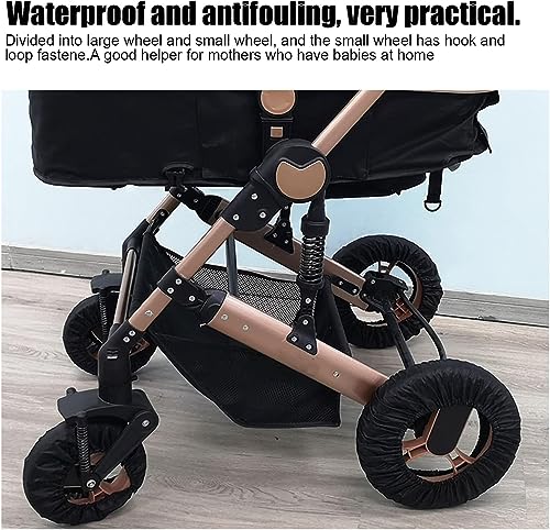 Tnfeeon 4Pcs Baby Stroller Wheel Cover, Kid Baby Wheelchair Protector Pushchair Wheel Cover Stroller Accessory for Dia 4.7