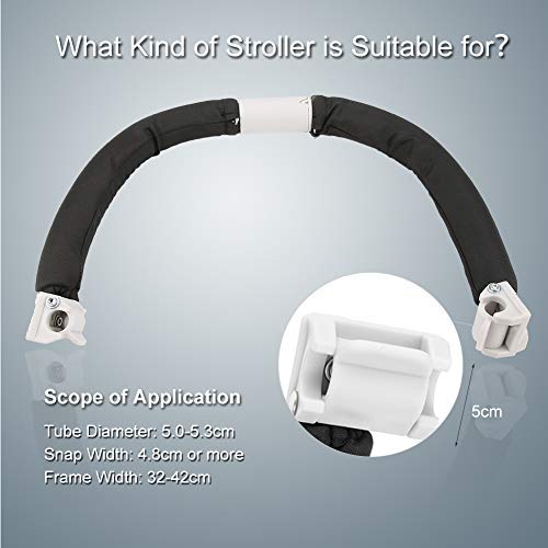 Adjustable Baby Stroller Handle Handlebar Trolley Bumper Grip Handle Bar Armrest Bumper Bar Baby Stroller Accessories Hand Tools(Black)