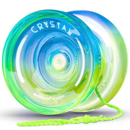 MAGICYOYO Responsive Yoyo for Kids Beginners, Dual Purpose Yo Yo K2 Unresponsive Yo-yo for Finger Spin Tricks Intermediate Play+12 Yoyo Strings+Bearing Tool +Storage Case(Blue Yellow)