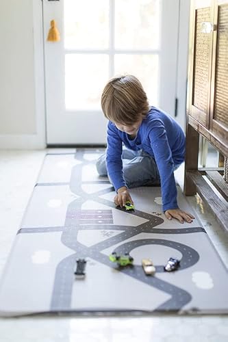 Ruggish Romy Play Runner 5.9 x 2.1 ft - Soft Cushion Reversible Baby Kids Playmat + Interactive Play Map + Waterproof (Warm Grey)