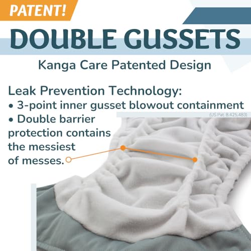 Kanga Care Rumparooz G3 Stay Dry Cloth Diaper Reusable One Size Pocket Diaper Patented Inner Double Gusset 2 pcs Microfiber Insert Soaker (6