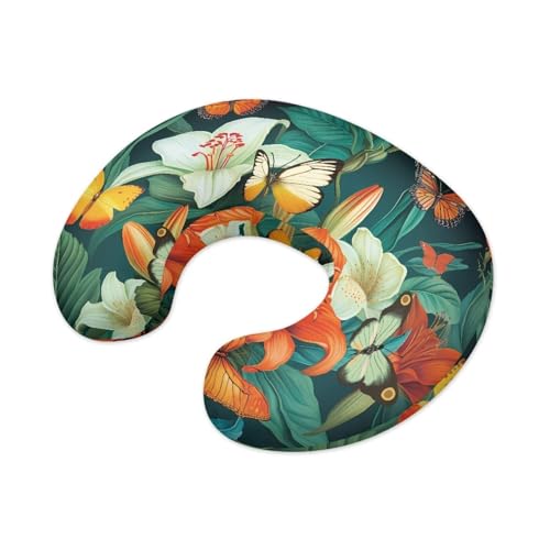 Panskyllis Tropical Floral Bottlefeeding Pillow Detachable Newborn Original Breastfeeding Slipcover Case and Positioner Breathable Head Support Protector Cushion Essential with Hidden Zipper Easy Care
