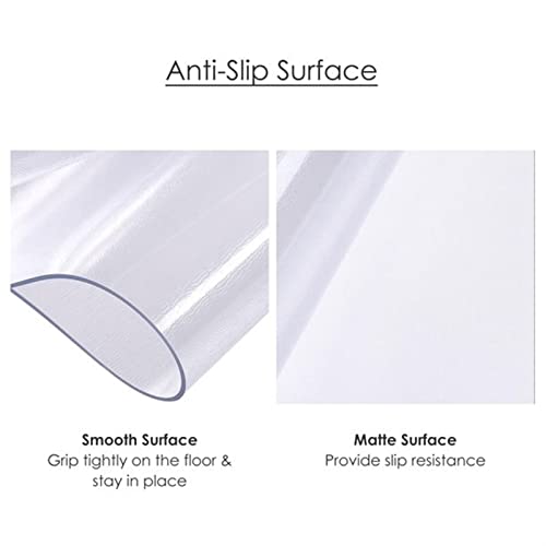 Extra Large Clear Runner Rug for Hardwood Floor, Transparent Chair Mat Vinyl Plastic Low Pile Carpet Protector