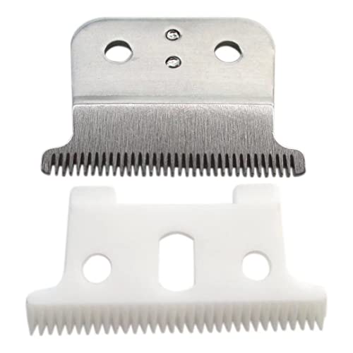 2023 Upgraded Adjustable Replacement T Blade Carbon Steel Blade Trimmer Replacement Blade for Andis Blackouts, GTX, Andis T-outliner Silver