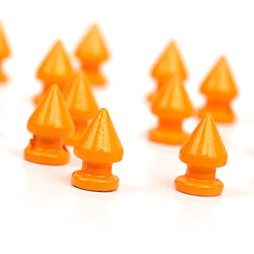 RUBYCA 12MM 100 Sets Metal Tree Spikes and Studs Metallic Screw-Back for DIY Punk Leather-Craft Orange