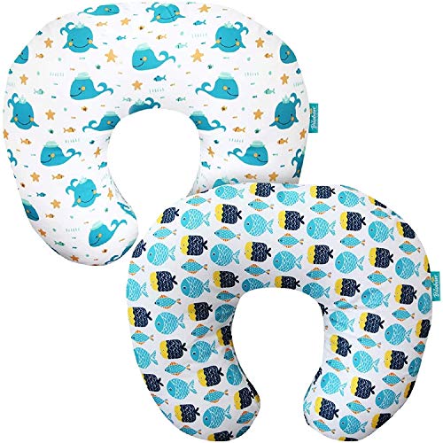 Biloban Nursing Pillow Cover 2 Pack for Breastfeeding Pillow, Ultra Soft and Cozy Nursing Slipcovers, Snug Fits Boppy Pillow, Perfect Choice for Mom