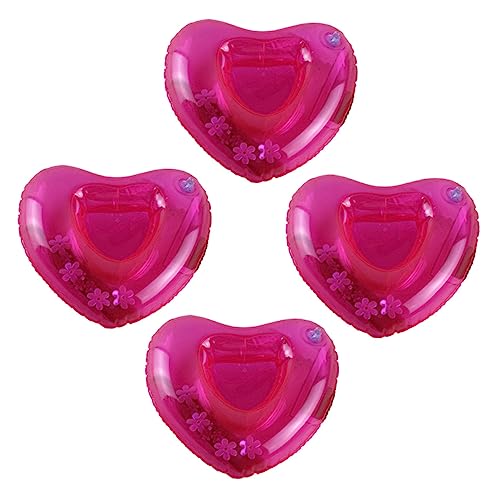 ibasenice 4pcs Inflatable Heart Shape Drink Holders for Holders for Pool Beach and Outdoor Fun