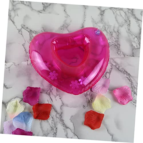 ibasenice 4pcs Inflatable Heart Shape Drink Holders for Holders for Pool Beach and Outdoor Fun