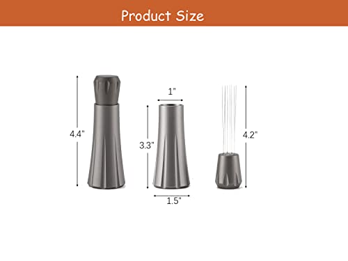 Espresso Blender Needle,WDT Coffee Dispensing Tool, Stainless Steel Dispensing Needle with Holder for Baristas 0.4mm 8 Needle Espresso Stirrer (Titanium Grey)
