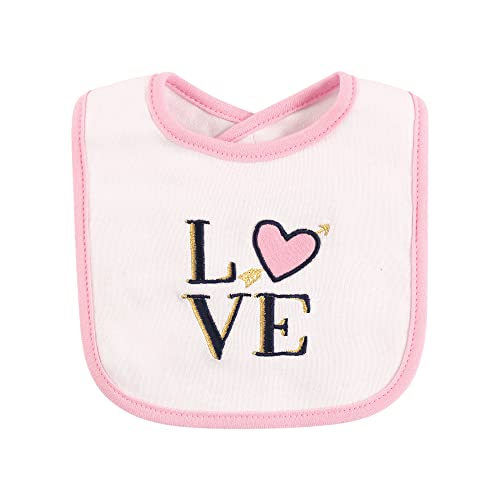 Hudson Baby Unisex Baby Cotton Bibs, Love, One Size